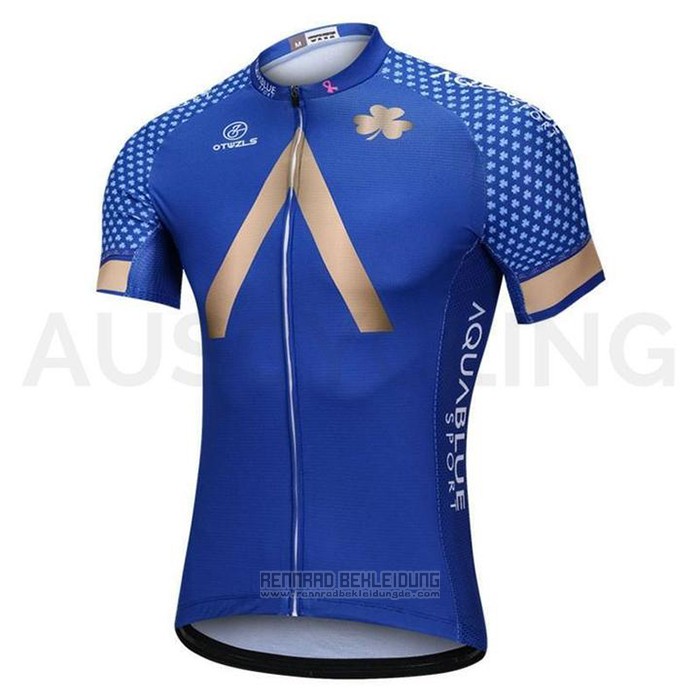 2018 Fahrradbekleidung Aqua Blue Sport Blau Trikot Kurzarm und Tragerhose - zum Schließen ins Bild klicken